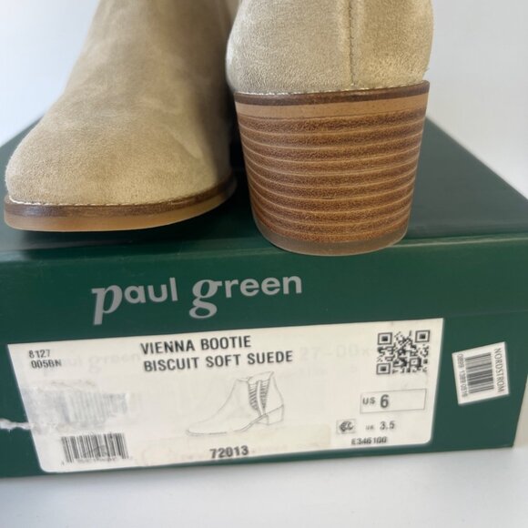 Paul Green Vienna Biscuit Suede Booties Women Ankle Boots Size UK3.5 US6 - Picture 7 of 9